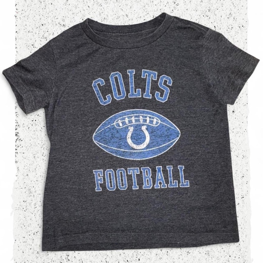 NFL Kids Colts Football Tee - Charcoal Gray and Blue